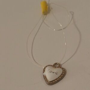 Heart Pendant with White and Gold Accents